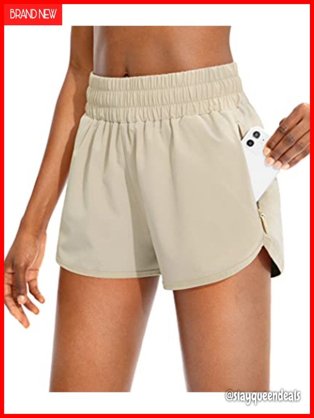 Women's Athletic Running Shorts with Zipper Pockets & Built-in Liner